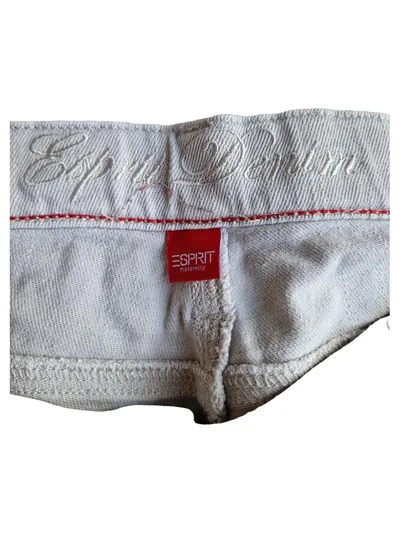 Esprit Denim Maternity Umstandshose Damen Beige Gr. 38 Baumwolle