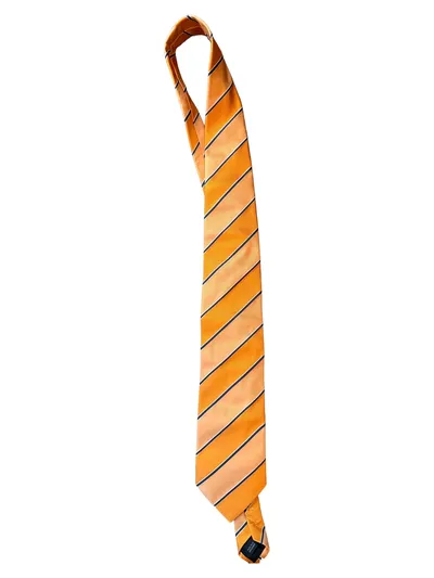 Edsor Kronen Krawatte Herren Seide Orange Gestreift Handmade Business