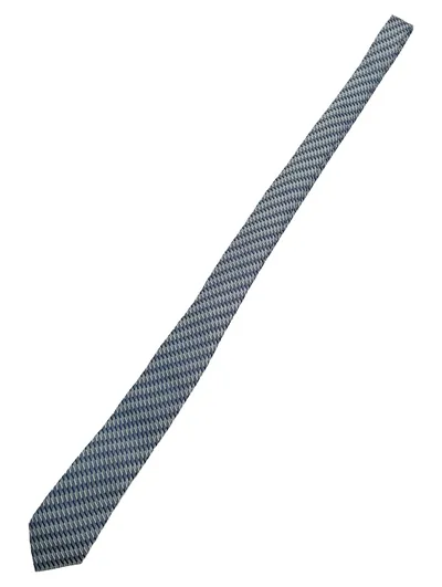 Peter Werth Krawatte Herren Seide Grau Blau Geometrisch Business 154cm