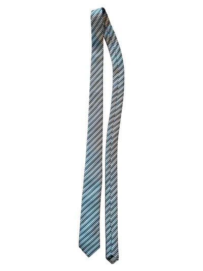 Peter Werth Krawatte Herren Seide Grau Blau Geometrisch Business 154cm