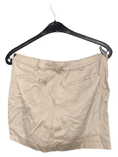1982 Damen Minirock Gr. 38 Beige Baumwolle Reißverschlusstaschen