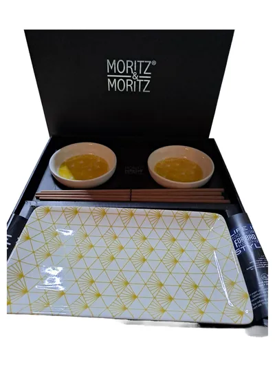 Moritz & Moritz Servierset 10-tlg Geometrisch Gelb Keramik Modern Alltag
