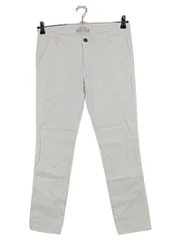 Alcott Damen Chinohose Stoffhose Casual Uni Baumwolle Weiß Gr. S 28/36 1