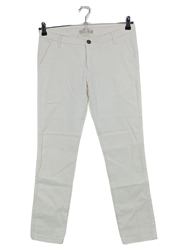 Alcott Damen Chinohose Stoffhose Casual Uni Baumwolle Weiß Gr. S 28/36 1