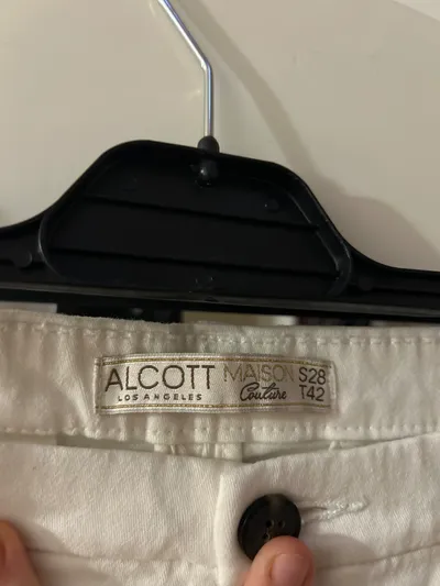 Alcott Damen Chinohose Stoffhose Casual Uni Baumwolle Weiß Gr. S 28/36