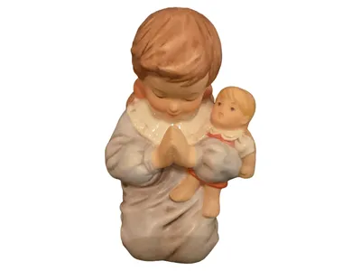 Goebel Porzellan Figur Mädchen mit Baby betend 10 cm Dekofigur