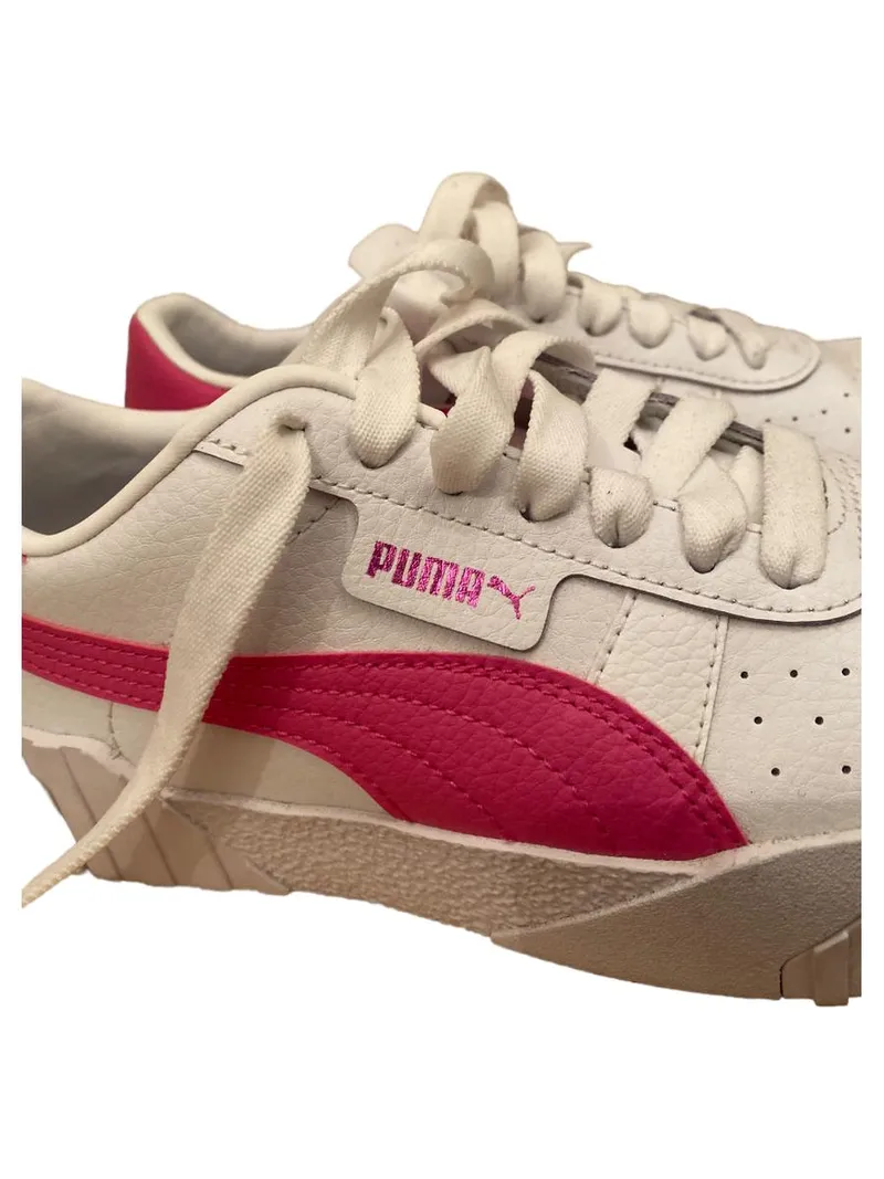 PUMA Cali Damen Sneaker Low Weiß Pink Gr. 37 Leder Sportschuhe 3