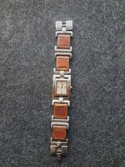 Fossil Damenuhr Armbanduhr Edelstahl Lederarmband Braun Silber Quarz