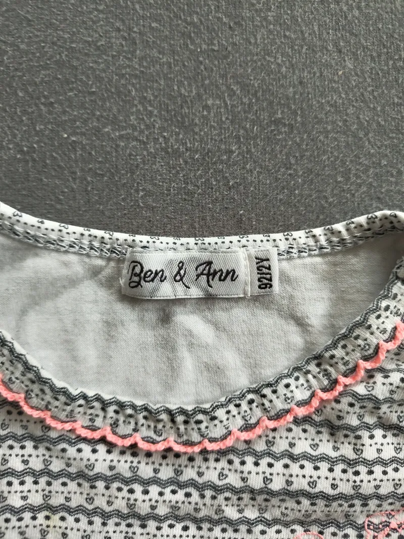 Ben & Ann Mädchen Sommerkleid Gr. 92 Grau Gestreift Herz 3