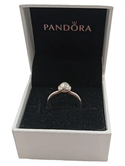 Pandora Ring Sterlingsilber 925 Mondstein Gr. 11 Damen Minimalistisch