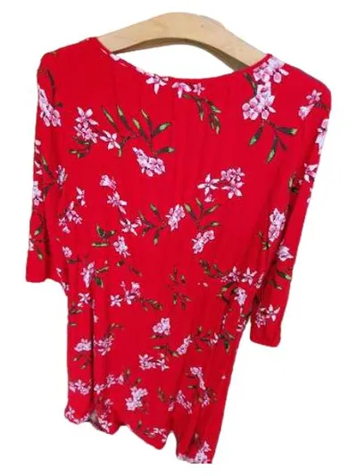 Street One Damen Sommerkleid Rot Blumenmuster Gr. 40/L Viskose
