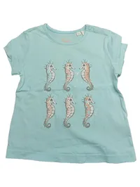 Eat Ants T-Shirt Kurzarm Kinder Tiermotiv Seepferdchen Türkis Gr. 74 1