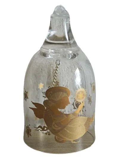 Rosenthal Björn Wiinblad Weihnachtsglocke Engel Glas Transparent 10cm