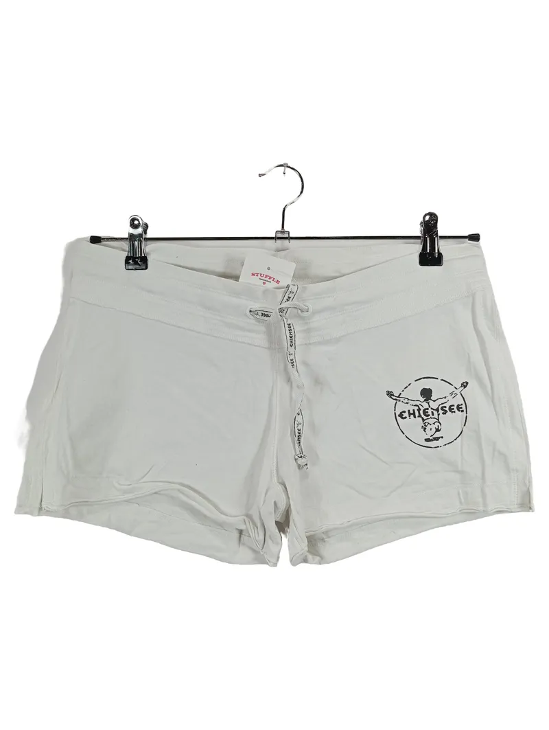 CHIEMSEE Damen Sport Shorts Weiß Logo Print Gr. 36/38 M 2