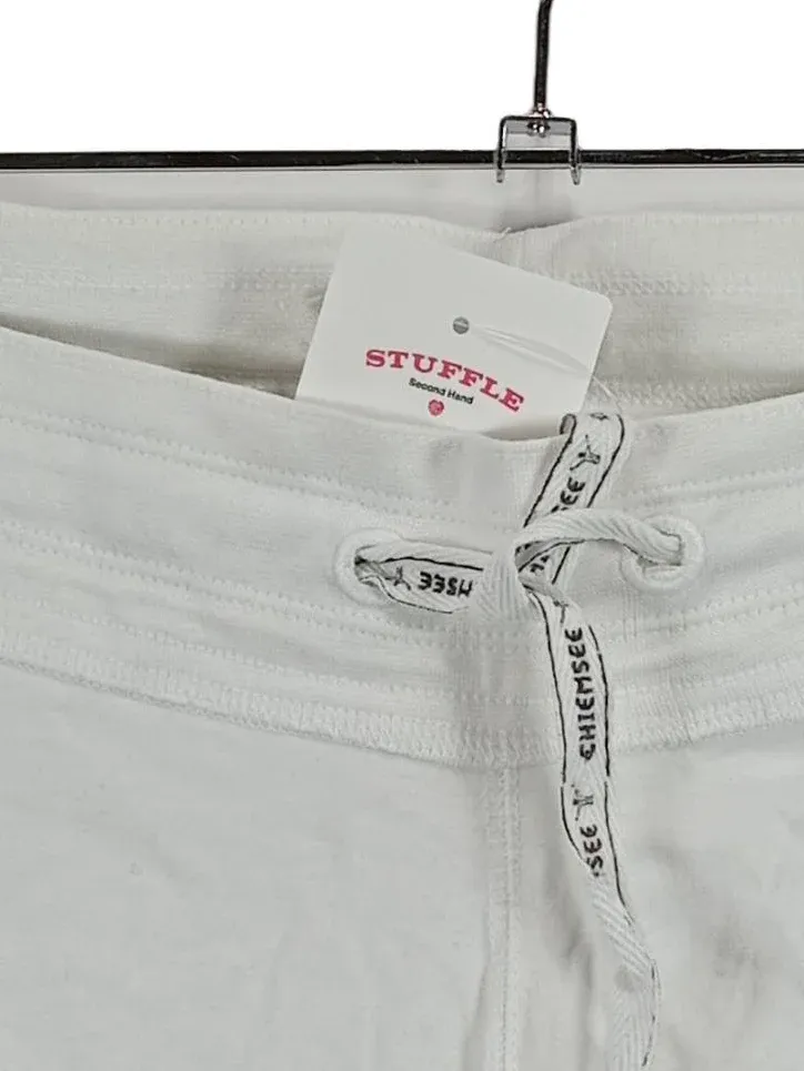 CHIEMSEE Damen Sport Shorts Weiß Logo Print Gr. 36/38 M 4
