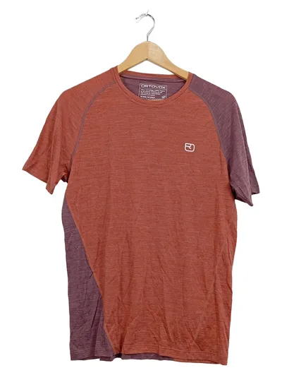 ORTOVOX Herren Sport Shirt Merino Wolle Kurzarm Outdoor Gr. 48/M Rot