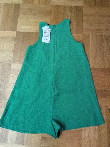 ZARA Damen Kleid A-Linie ärmellos Grün Gr. XS/34 Sommerkleid