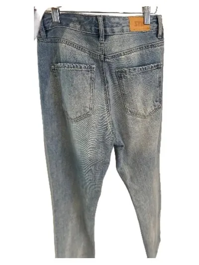 STR Damen Jeans Bootcut Used Look Hellblau Gr. 36 W28 Vintage