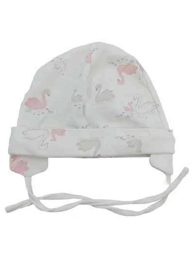 Cool Club Bindemütze Baby Mütze Kinder Baumwolle Tiermotiv Weiß Gr. 44/46