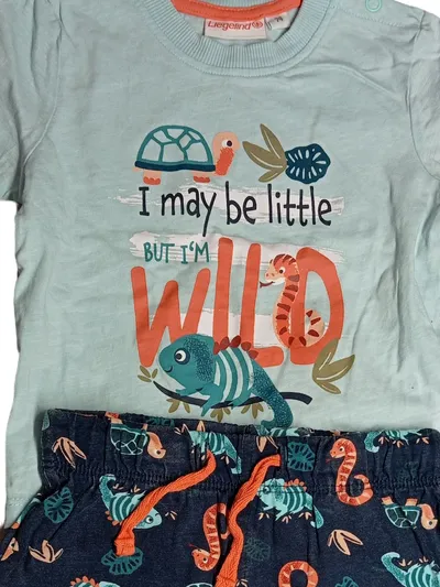Liegelind Baby Twin Set Kurzarm T-Shirt Shorts Tiermotiv Gr. 74