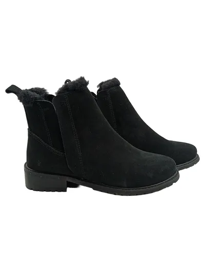 EMU Australia Chelsea Boots Damen Gr. 40 Schwarz Wildleder Fellfutter