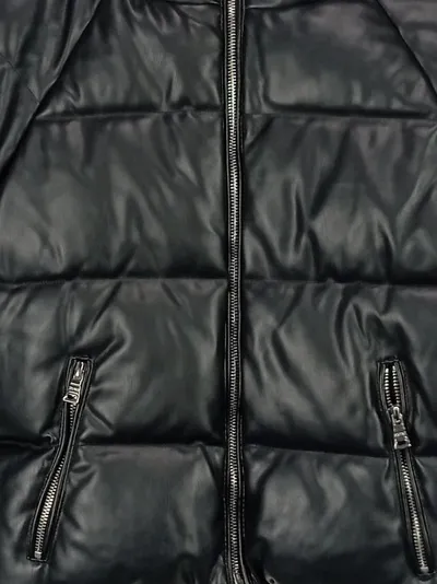 Zuiki Steppjacke Damen Kunstleder Kapuze Schwarz Gr. S Freizeit