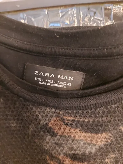 ZARA MAN Herren Pullover Camouflage Tarnmuster Gr. L Grün Streetwear