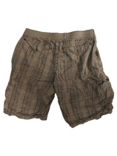Fishbone Herren Cargo Shorts Kariert Grau mit Gürtel Gr. L W33