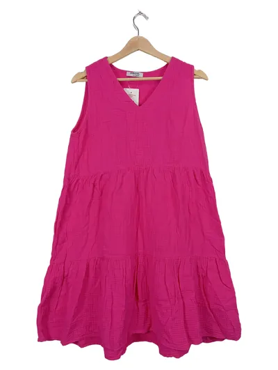 Sublevel Damen Tunikakleid Gr. S Pink Ärmellos Baumwolle Sommer Freizeit