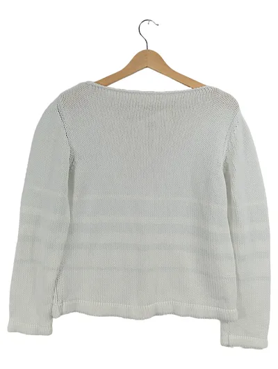 Marc Cain Damen Strickpullover Gr. 36/S Weiß Baumwolle Basic