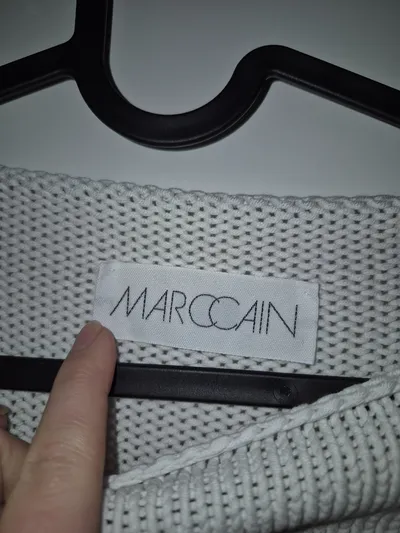 Marc Cain Damen Strickpullover Gr. 36/S Weiß Baumwolle Basic