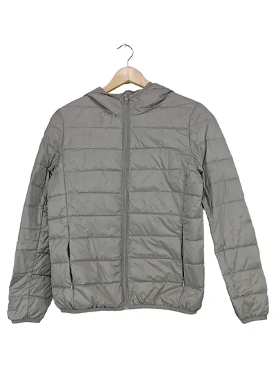 CAROLINA CAVOUR Steppjacke Damen Gr. 36/S Grau Kapuze Leicht
