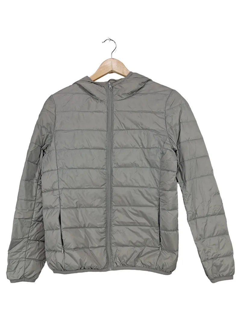 CAROLINA CAVOUR Steppjacke Damen Gr. 36/S Grau Kapuze Leicht 1