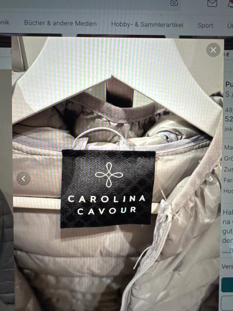CAROLINA CAVOUR Steppjacke Damen Gr. 36/S Grau Kapuze Leicht 5