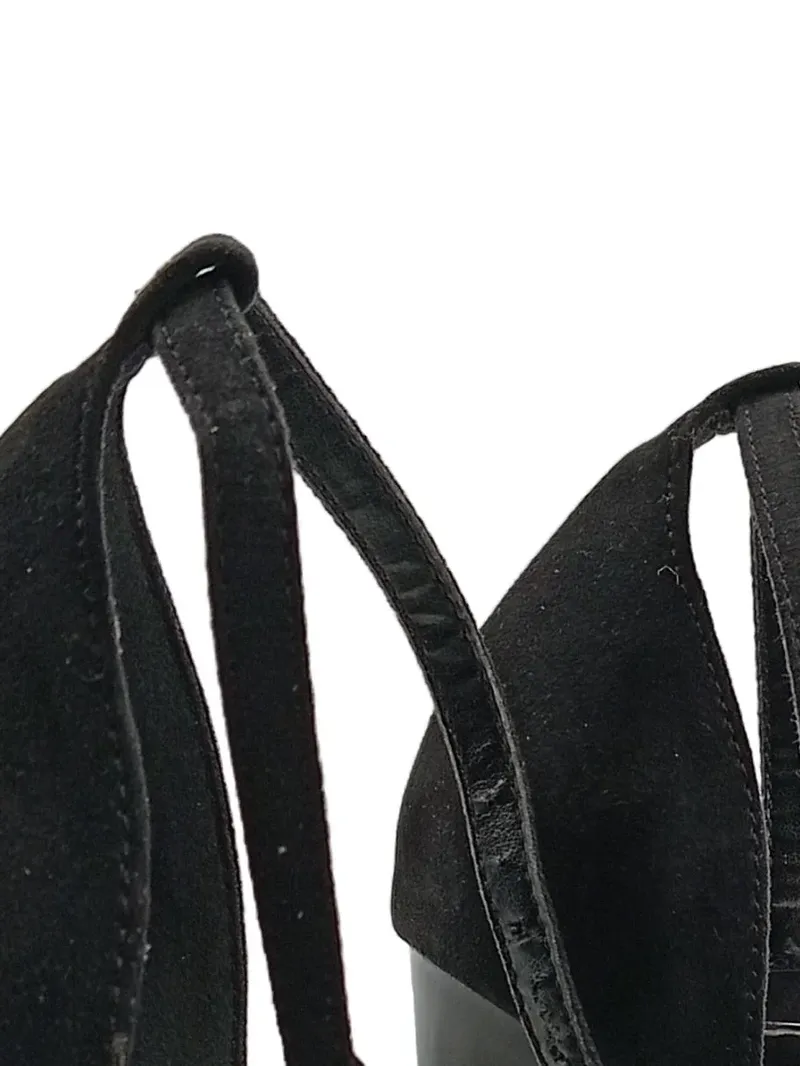 Even&Odd Elegante Damen Pumps Knöchelriemen Stiletto Wildleder Schwarz 39 3