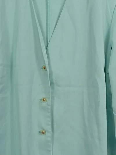 PAUL MAUSNER Damen Bluse Gr. 48 Türkis Langarm Goldknöpfe Klassisch