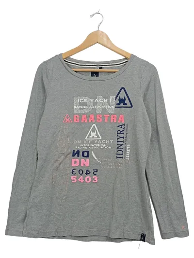 Gaastra Damen Langarmshirt Gr. L Grau Ice Yacht Racing Maritim