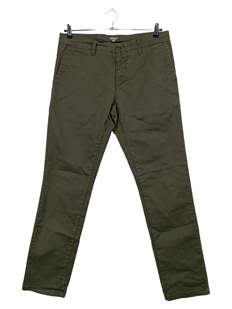 Carhartt WIP Chino Hose Herren W34/L34 Oliv Grün Stoffhose 1