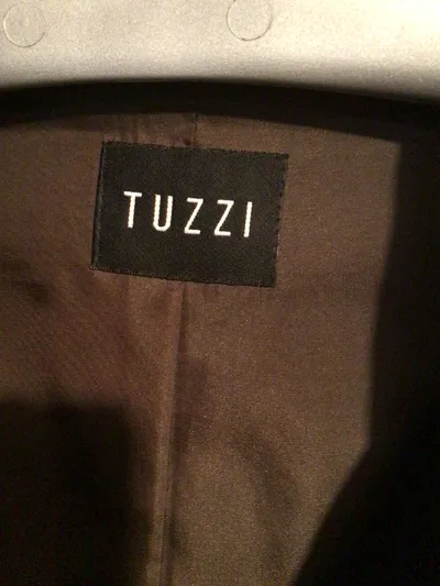 TUZZI Damen Leichte Jacke Gr. 46 Braun Gestreift Bindegürtel