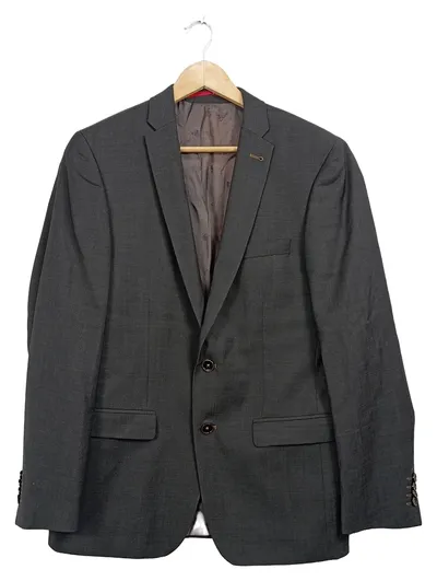 Roy Robson Sakko Herren Gr. 48 Grau Slim Fit Business Blazer