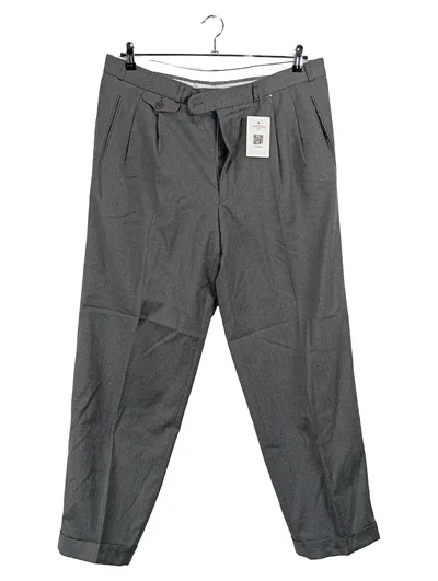 Cerruti 1881 Herren Anzughose Wolle Grau Bundfalten Gr. 46 W32