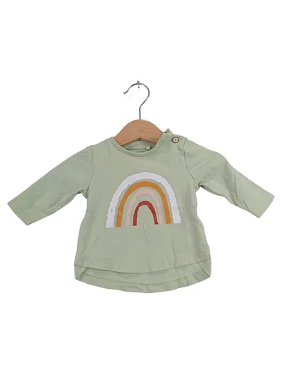 NAME IT Baby Langarmshirt Regenbogen Gr. 56 Mintgrün Baumwolle