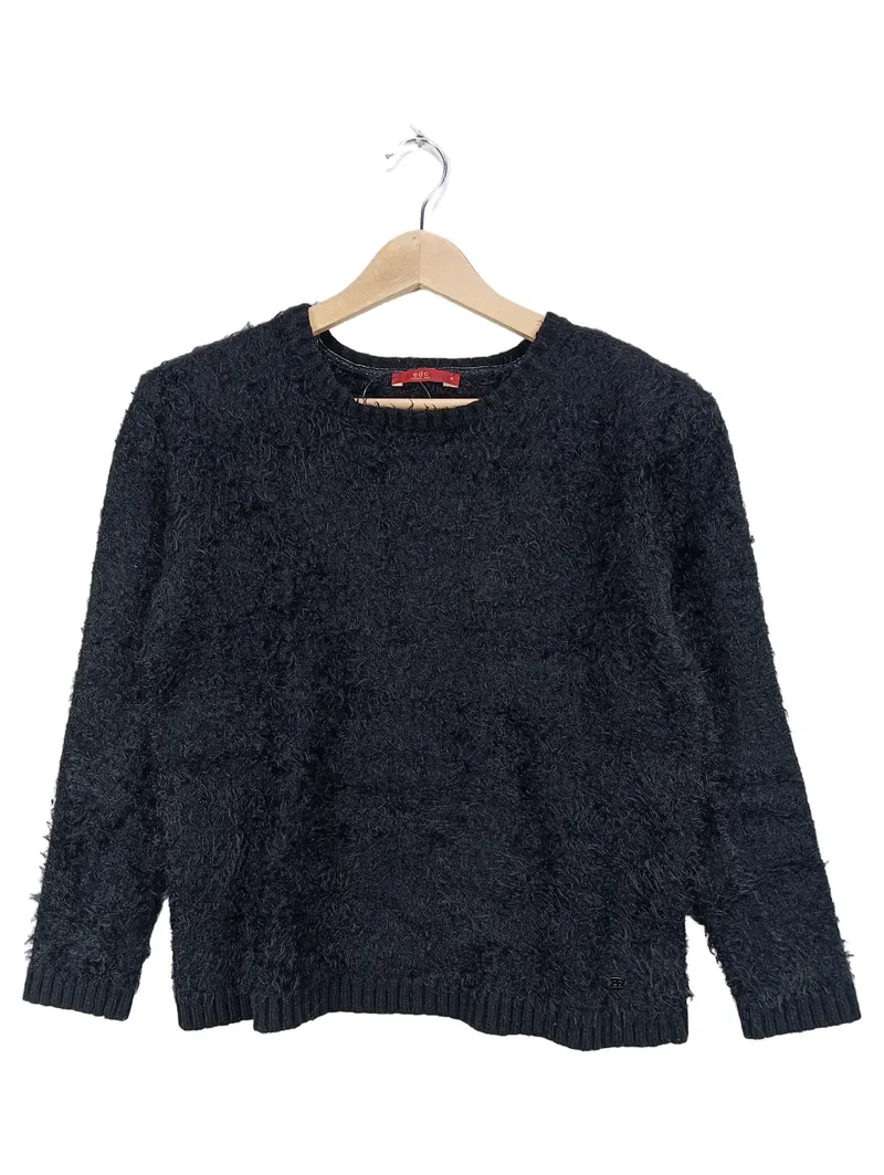 EDCO Damen Pullover Langarm Rippstrick Schwarz Gr. M Freizeit 2