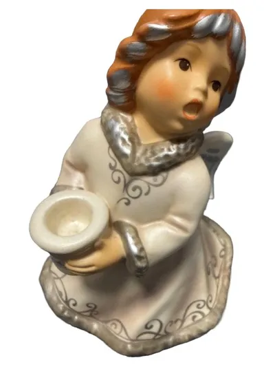 Goebel Weihnacht Engel Kerzenhalter Porzellan Figur singend 15cm