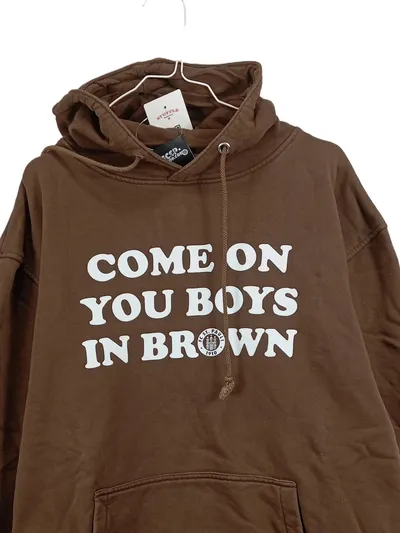 FC St. Pauli Hoodie Come On You Boys In Brown Braun Gr. XL Bio-Baumwolle