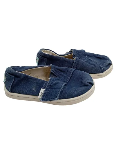 TOMS Kinder Slipper Classic Alpargata Blau Canvas Gr. 22 Slip-On