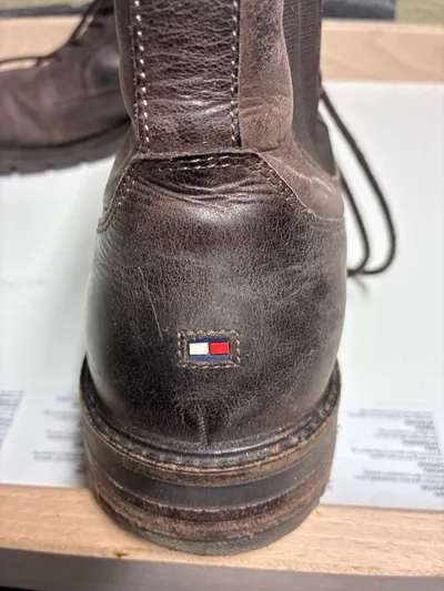 Tommy Hilfiger Herren Leder Stiefel Chelsea Schnürstiefel Braun Gr. 45