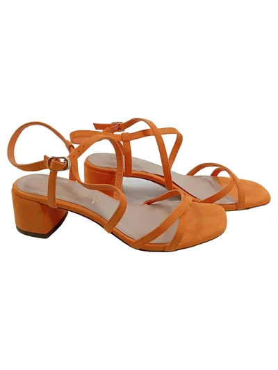 Tamaris Damen Sandaletten Orange Riemchen Blockabsatz Gr. 39