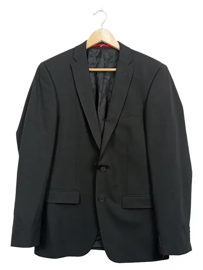 Roy Robson Herren Sakko Gr. 50 L Schwarz Business Personal Fit Stretch