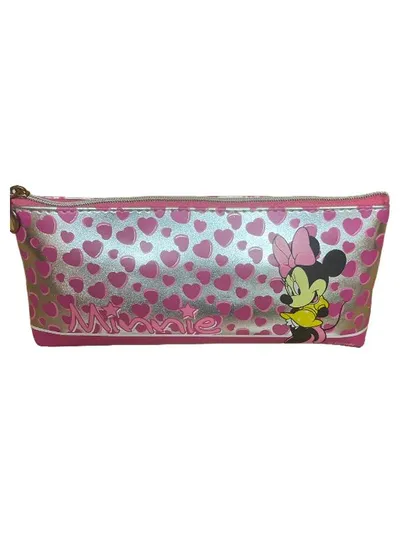 Disney Minnie Maus Federmäppchen Pink Silber Herzen Federtasche Kinder